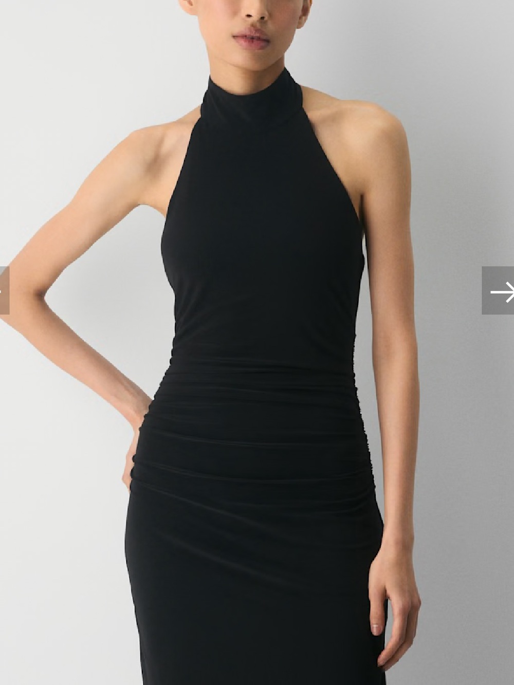 NEW Aritzia Wilfred Smooth Matter Remedy Halter Maxi Dress Black L - Picture 7 of 12